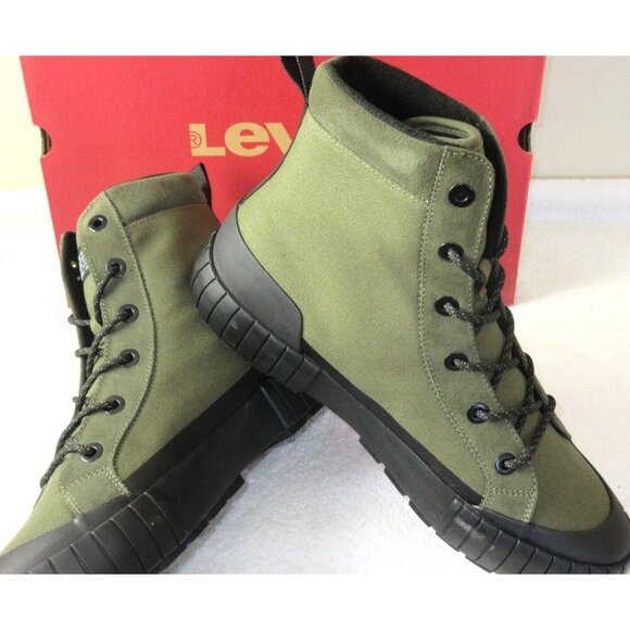 Levi's Strauss Men's La Paz Canvas Casual Boots Dusty Olive Green Black NIB - Picture 4 of 6